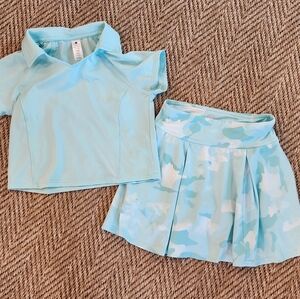 Girls Yogalicious Matching Athletic Crop And Skort